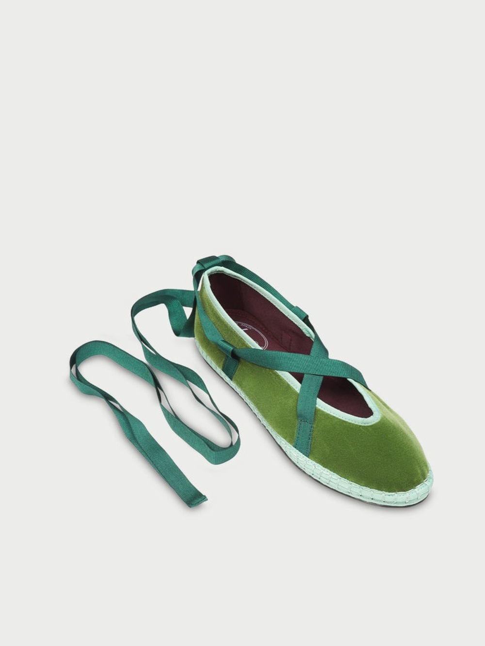Flabelus Gyneth Handmade In Spain Velvet Ribbon Flats Size 42 Euc — image 3 of 7